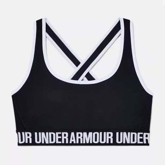 Under Armour 🔥SALE!🔥 Crossback Mid Sports Bras Blak Women Size S 1310665 001 - Picture 3 of 4